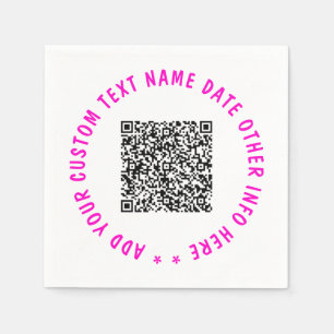 Upload je QR-code Voeg tekstinfo servetten voorbee