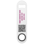 Upload je QR-code, voeg tekstinfo toe, merkbar sle Speed Flessenopener (Achterkant)