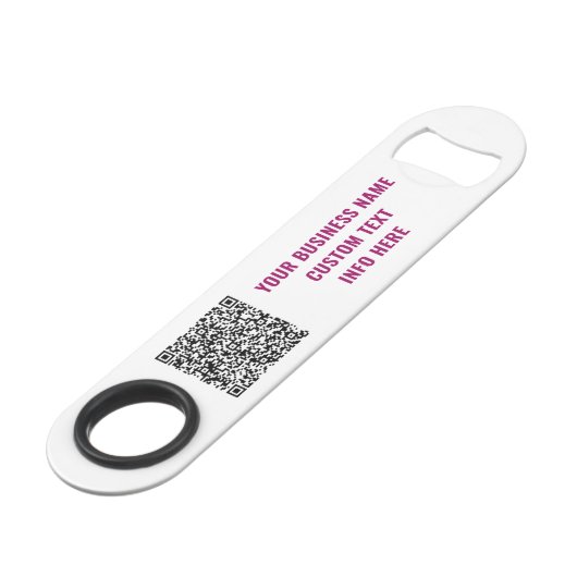 Upload je QR-code, voeg tekstinfo toe, merkbar sle Speed Flessenopener (Achterkant Gekanteld)