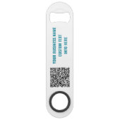 Upload je QR-code, voeg tekstinfo toe, merkbar sle Speed Flessenopener (Voorkant)