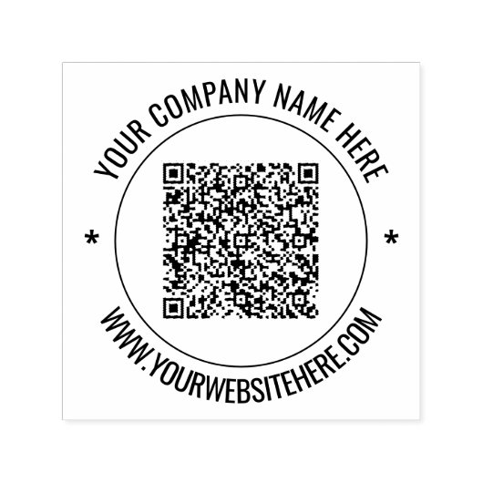 Upload je QR-code Voeg tekstinfo toe Ronde stempel (Design)