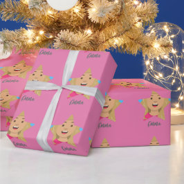 Upload je Superstar Star-vormpatroon Kerstmis Cadeaupapier