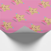 Upload je Superstar Star-vormpatroon Kerstmis Cadeaupapier (Hoek)