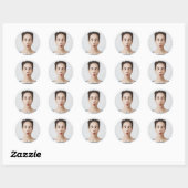 Upload Jouw Grappige Gezicht Foto Selfie Ronde Sticker (Vel)