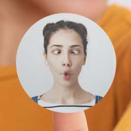 Upload Jouw Grappige Gezicht Foto Selfie Ronde Sticker