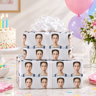 Upload Jouw Grappige Gezichtsfoto Selfie Cadeaupapier