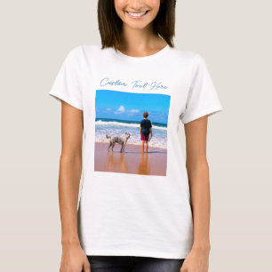 Upload Jouw Huisdier Foto T-shirt Voeg Aangepaste