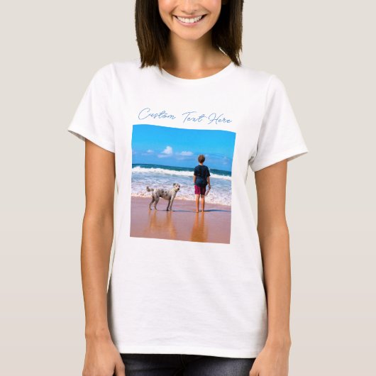 Upload Jouw Huisdier Foto T-shirt Voeg Aangepaste (Voorkant)