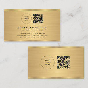 Upload jouw Logo Elegant Metallic Gold Look Visitekaartje