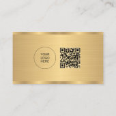 Upload jouw Logo Elegant Metallic Gold Look Visitekaartje (Achterkant)