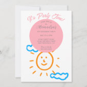 Upload Kinder Eigen Tekening Kunst Meisje Roze Ver Kaart (Voorkant)