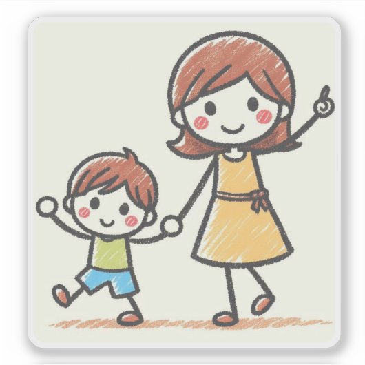 Upload Kind's kunst gepersonaliseerde cadeau voor  Sticker (Voorkant)