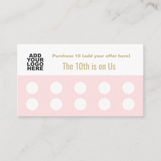 Upload Logo 10 Salon Stamp Punch Customer Loyalty (Voorkant)