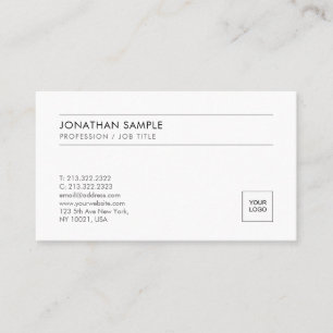 Upload Logo Elegant Modern Simple Professional Visitekaartje