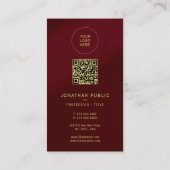 Upload Logo Here Custom QR Code Gold Text Font Visitekaartje (Achterkant)