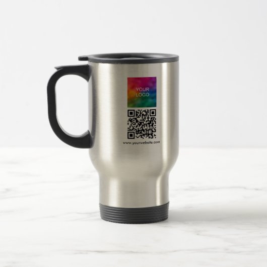 Upload Logo Hier Aangepaste QR-code Modern Eerlijk Reisbeker (Links)