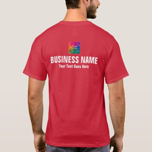 Upload Logo Mannen Kardinaal Red Adult Meerdere ma T-shirt (Achterkant)
