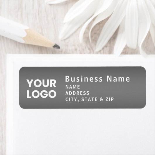 Upload Logo | Moderne Verlopende Grijze Retouradre Etiket (Insitu)