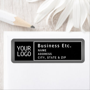 Upload Logo of QR-code   Modern retouradres Etiket