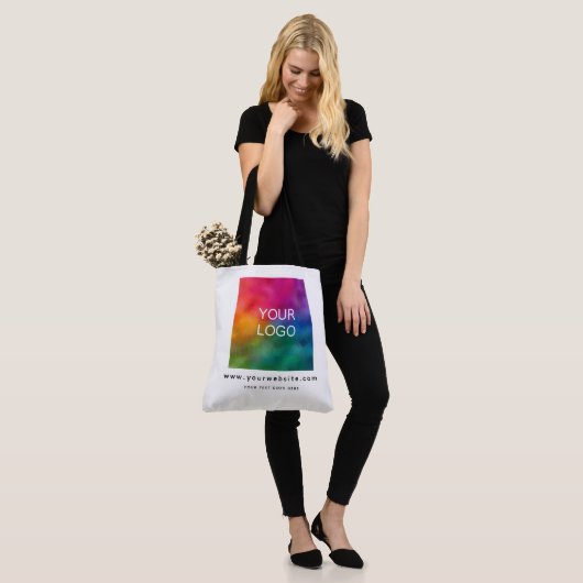 Upload Logo Promotionele Aangepaste Sjabloon Groot Tote Bag (Op model)