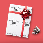 Upload Logo Retro-Modern Wit & Zwart (bewerkbaar) Cadeaupapier