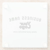 Upload Logo Retro-Modern Wit & Zwart (bewerkbaar) Glazen Onderzetter (Achterkant)