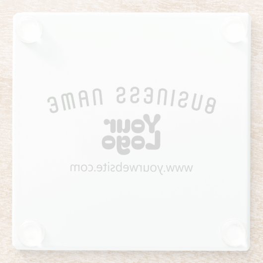 Upload Logo Retro-Modern Wit & Zwart (bewerkbaar) Glazen Onderzetter (Achterkant)