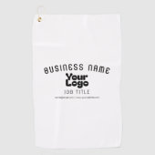 Upload Logo Retro-Modern Wit & Zwart (bewerkbaar) Golfhanddoek (Voorkant)