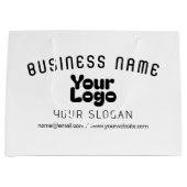 Upload Logo Retro-Modern Wit & Zwart (bewerkbaar) Groot Cadeauzakje (Voorkant)