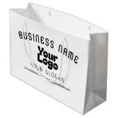 Upload Logo Retro-Modern Wit & Zwart (bewerkbaar) Groot Cadeauzakje (Achterkant Gekanteld)