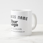 Upload Logo Retro-Modern Wit & Zwart (bewerkbaar) Grote Koffiekop (Voorkant rechts)