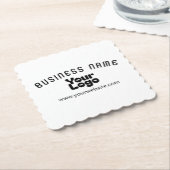 Upload Logo Retro-Modern Wit & Zwart (bewerkbaar) Kartonnen Onderzetters (Gebogen)