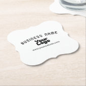 Upload Logo Retro-Modern Wit & Zwart (bewerkbaar) Kartonnen Onderzetters (Gekanteld)