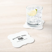 Upload Logo Retro-Modern Wit & Zwart (bewerkbaar) Kartonnen Onderzetters (Insitu)