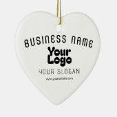 Upload Logo Retro-Modern Wit & Zwart (bewerkbaar) Keramisch Ornament (Rechts)