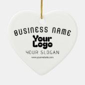 Upload Logo Retro-Modern Wit & Zwart (bewerkbaar) Keramisch Ornament (Achterkant)