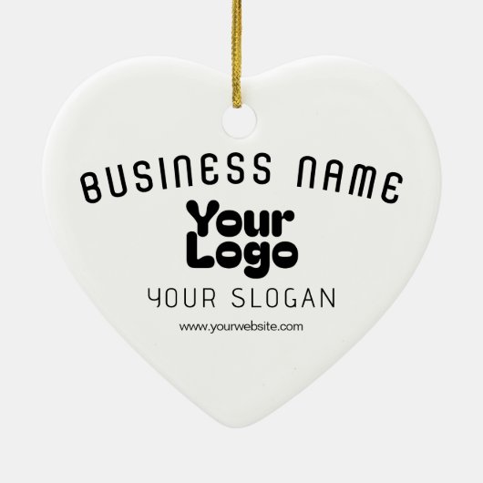 Upload Logo Retro-Modern Wit & Zwart (bewerkbaar) Keramisch Ornament (Achterkant)