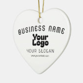 Upload Logo Retro-Modern Wit & Zwart (bewerkbaar) Keramisch Ornament (Links)