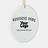 Upload Logo Retro-Modern Wit & Zwart (bewerkbaar) Keramisch Ornament (Rechts)