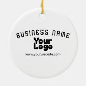 Upload Logo Retro-Modern Wit & Zwart (bewerkbaar) Keramisch Ornament (Achterkant)