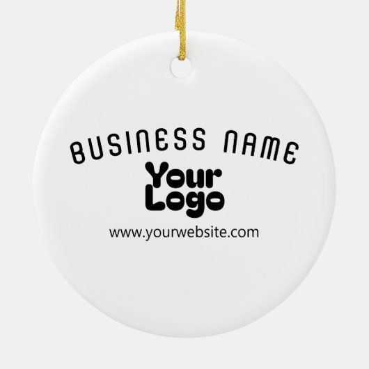 Upload Logo Retro-Modern Wit & Zwart (bewerkbaar) Keramisch Ornament (Achterkant)