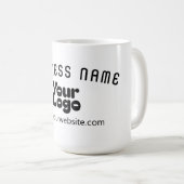 Upload Logo Retro-Modern Wit & Zwart (bewerkbaar) Koffiemok (Voorkant rechts)