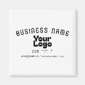 Upload Logo Retro-Modern Wit & Zwart (bewerkbaar) Magneet (Voorkant)