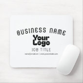 Upload Logo Retro-Modern Wit & Zwart (bewerkbaar) Muismat (Met muis)