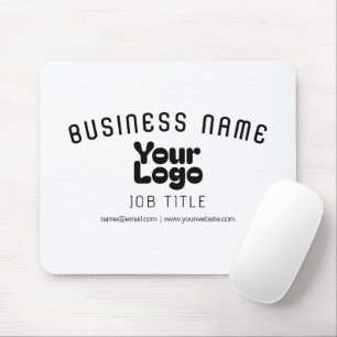 Upload Logo Retro-Modern Wit & Zwart (bewerkbaar) Muismat