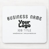 Upload Logo Retro-Modern Wit & Zwart (bewerkbaar) Muismat (Voorkant)