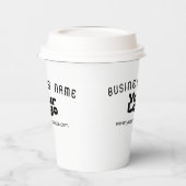 Upload Logo Retro-Modern Wit & Zwart (bewerkbaar) Papieren Bekers (Links)