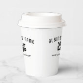 Upload Logo Retro-Modern Wit & Zwart (bewerkbaar) Papieren Bekers (Rechts)
