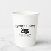 Upload Logo Retro-Modern Wit & Zwart (bewerkbaar) Papieren Bekers (Voorkant)