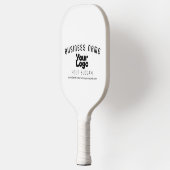 Upload Logo Retro-Modern Wit & Zwart (bewerkbaar) Pickleball Paddle (Links)